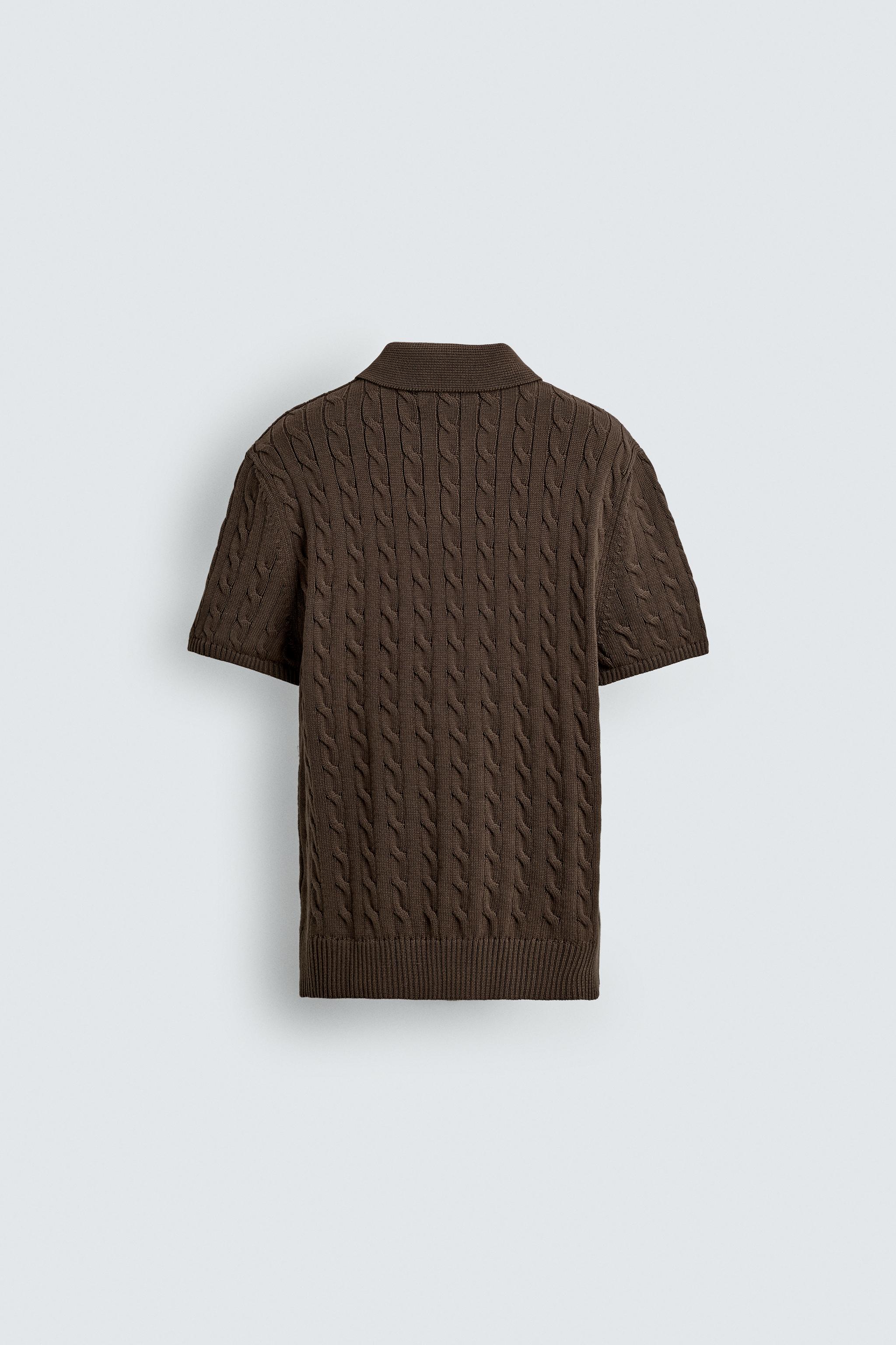 BRAIDED TEXTURED KNIT POLO